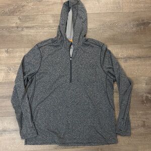 Orivis men’s quarter zip Gray Hooded Pullover
